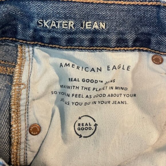 American Eagle Wide Leg Skater Long Jeans Size 2 - Picture 4 of 5